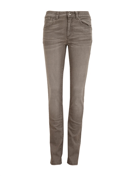 麦斯玛拉灰绿色混合材质原色水洗简约女士牛仔裤,pantalone女士裤子