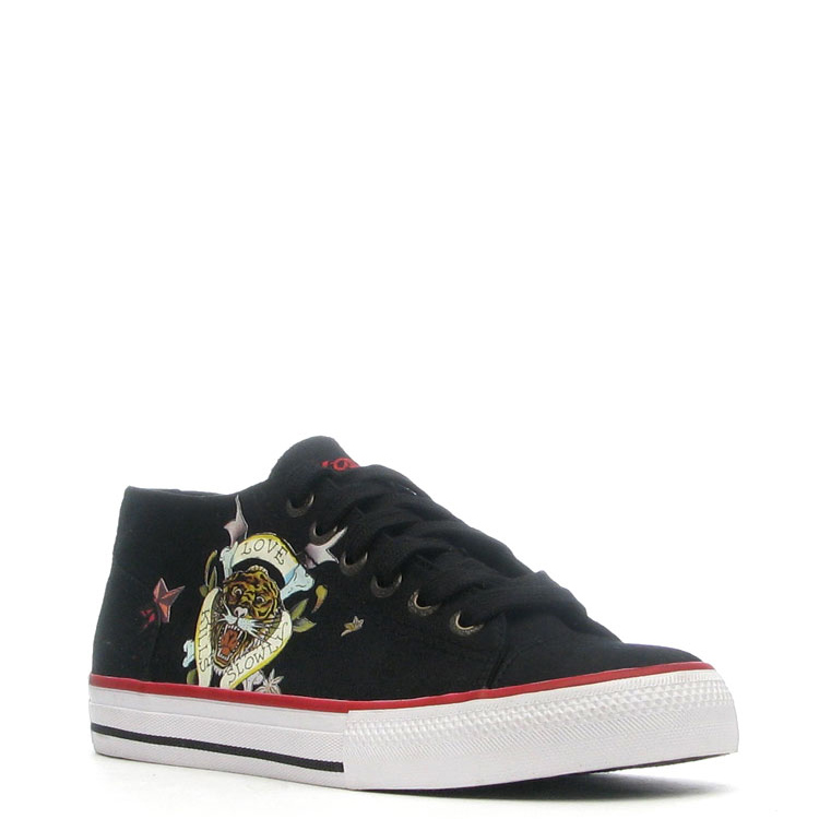ed hardy 埃德·哈迪 男士图案休闲鞋 黑色 13