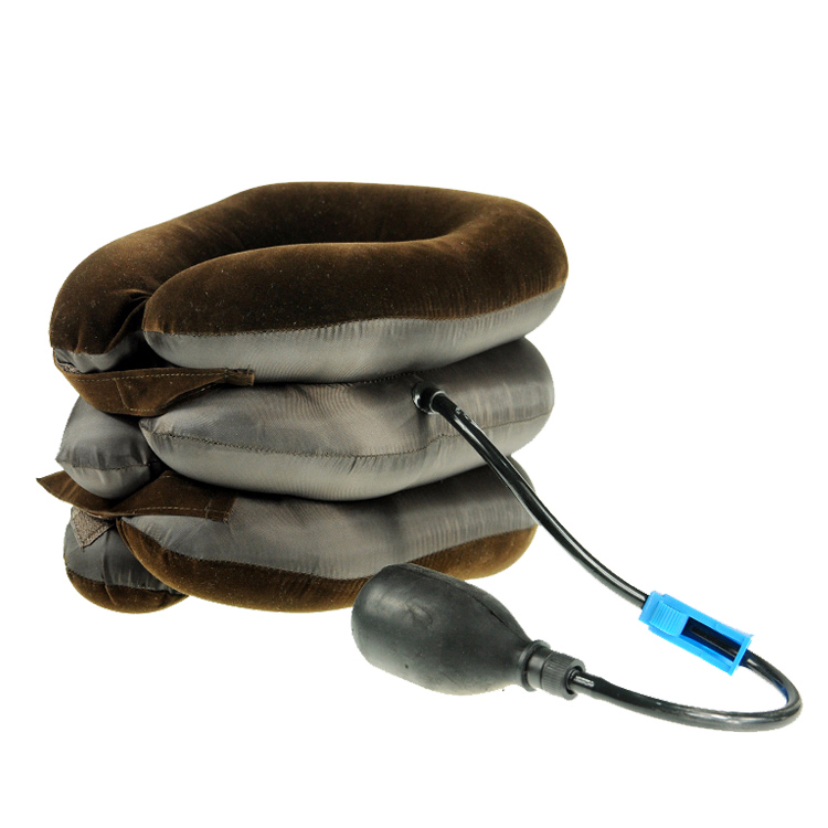 便携式半绒充气颈椎牵引器 颈托 颈椎病理疗仪