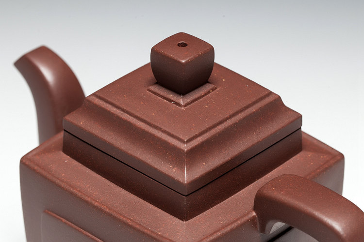 宜兴紫砂壶 周伟伟制 魁方壶1墨生刻绘 优质底槽青 210cc