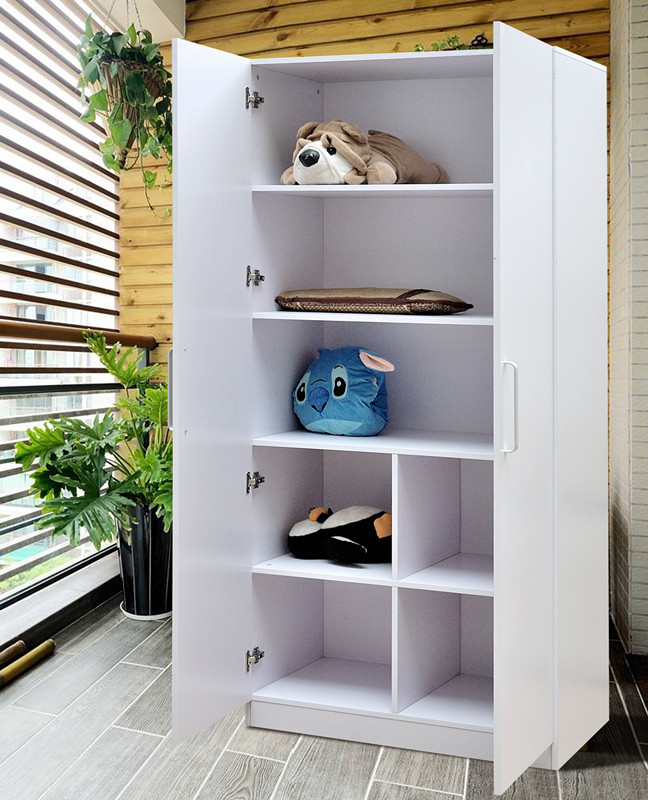 弘茂金新款特价简约现代衣柜阳台柜衣橱两门衣柜储物柜可定做家用 白