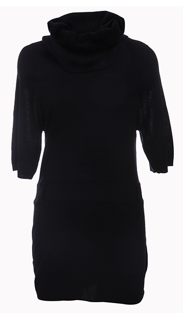 威丝曼 女装 堆领套头中袖宽松型毛衣 针织 连衣裙nd090018 玫红色 m