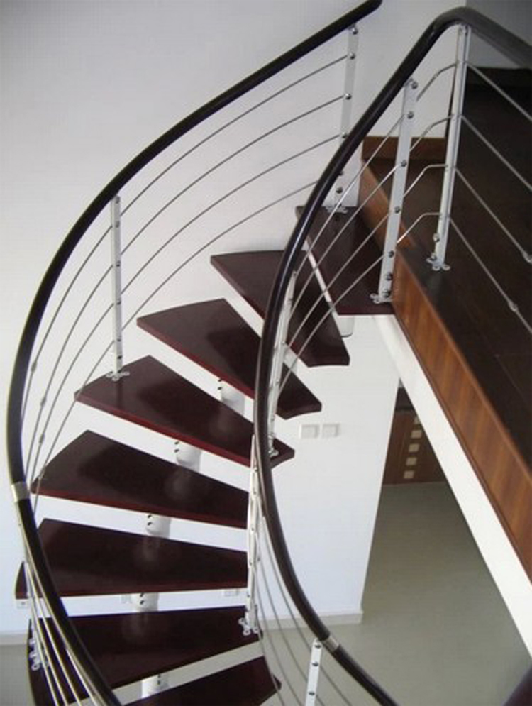六步转角楼梯钢木楼梯图片