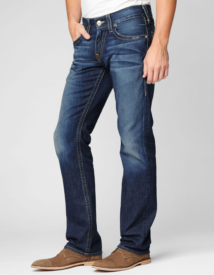 true religion/真实信仰 欧美代购男款中腰直筒棉质牛仔长裤9412