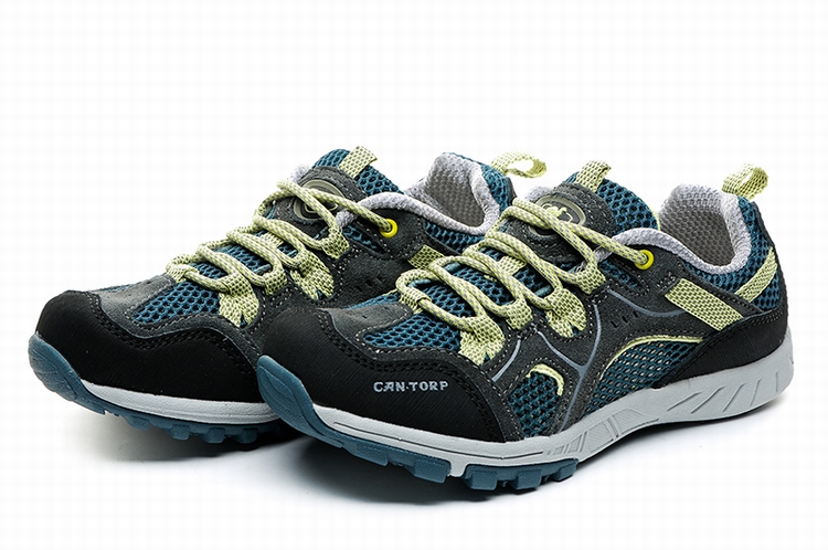 cantorp正品 2014春夏轻便户外跑步徒步女鞋透气网面运动休闲鞋 深灰