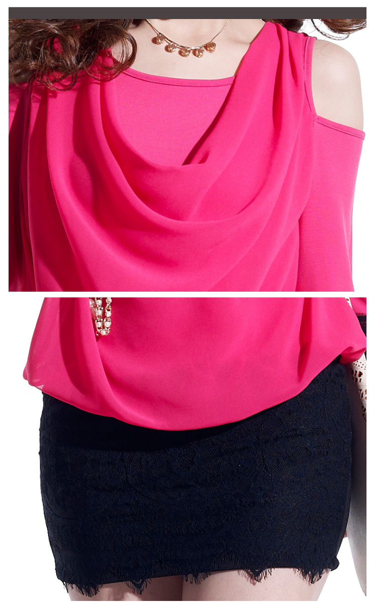 嫒丽思 2014春装新款韩版女装性感露肩蕾丝拼接雪纺连衣裙包臀修身