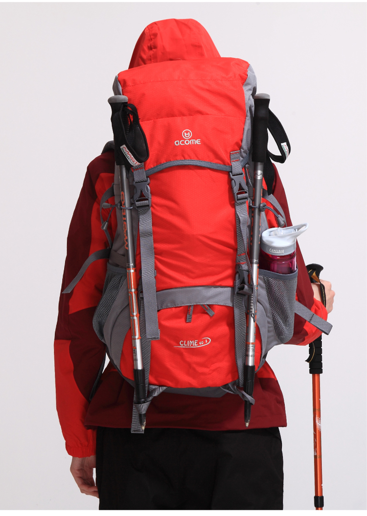 acome阿珂姆clime登山包 40l户外旅行包露营旅游双肩背包 红色 40升
