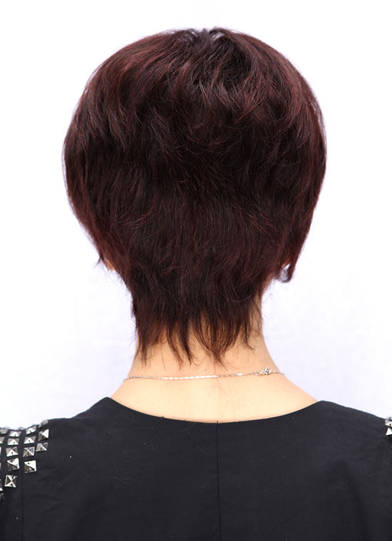 模特佩戴的为:真人发 品 牌 西芙假发 长 度 前长:10cm 后长:28cm