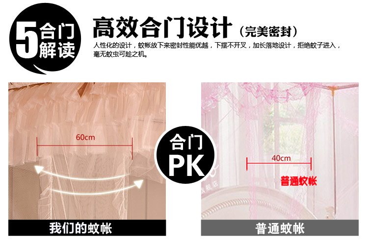 黛芭莎床上用品三开门欧式磨毛印花方顶宫廷落地蚊帐 MDM-8806田园公主-白紫 2.0m床