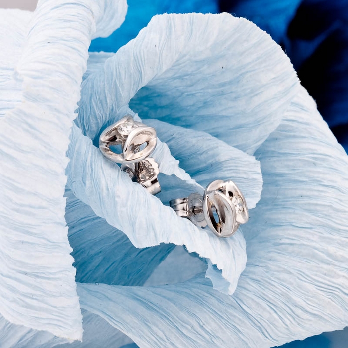 沐恩珠宝 18k金钻石镶嵌耳钉 朴实(附权威鉴定证书)60030