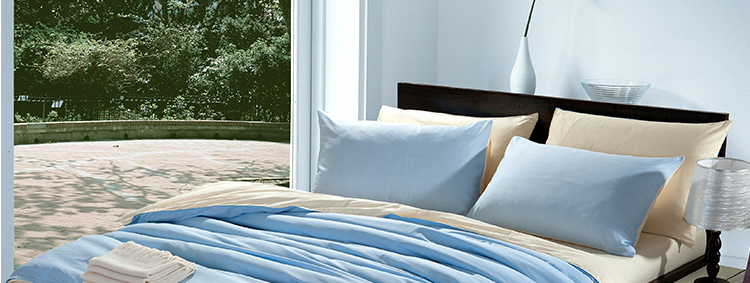 芙蓉宜居家纺素色双拼纯色四件套纯棉4件套全棉床上用品双人床品简约