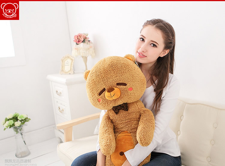 飘飘龙 熊熊抱枕 大号公仔布娃娃 泰迪熊毛绒玩具 女生最爱 棕色 1.