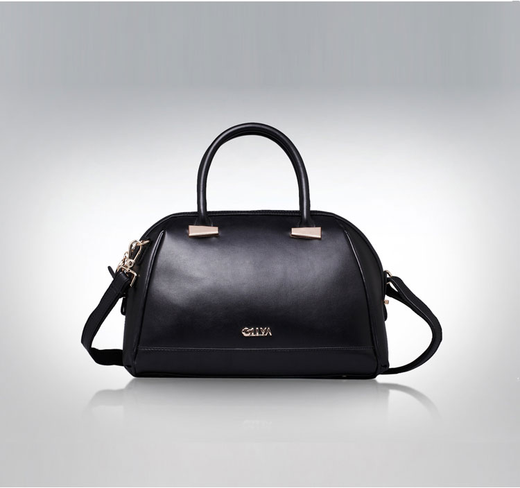 歌莉娅专柜正品新款欧美时尚手提女包斜挎包牛皮女包094 黑色 横款