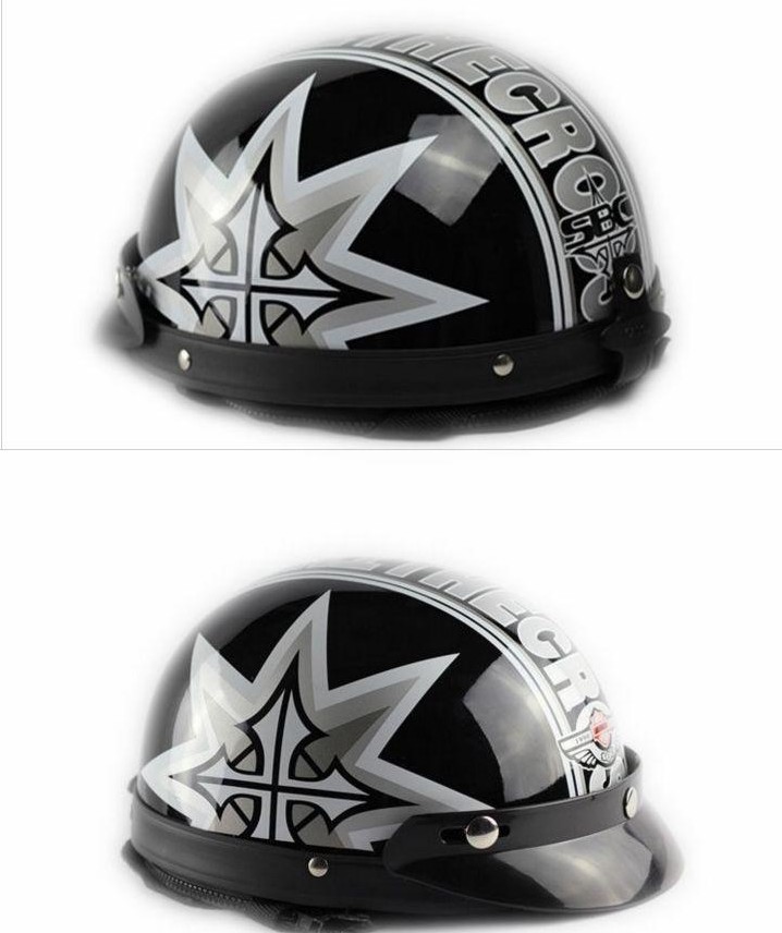 韩版哈雷太子盔摩托车电动车头盔哈雷春秋盔夏盔半盔 骷髅 l