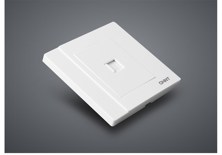 正泰电工正品 86型墙壁弱电插座new6x钢架磨砂白色 电话插座面板