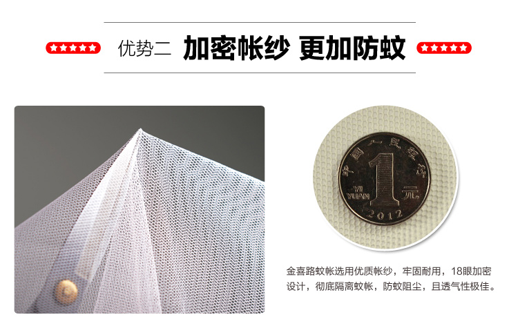 金喜路家纺 三开门落地蚊帐加高加密方顶学生防蚊床上用品单双人宫廷蚊帐 21mm钢管塔芙-黄色 2.0m床