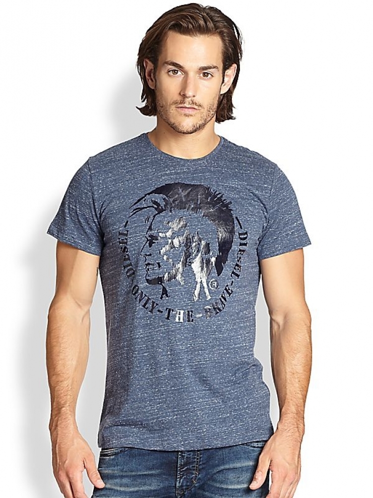 jersey tee with a logo graphic and the phrase 〃only the brave