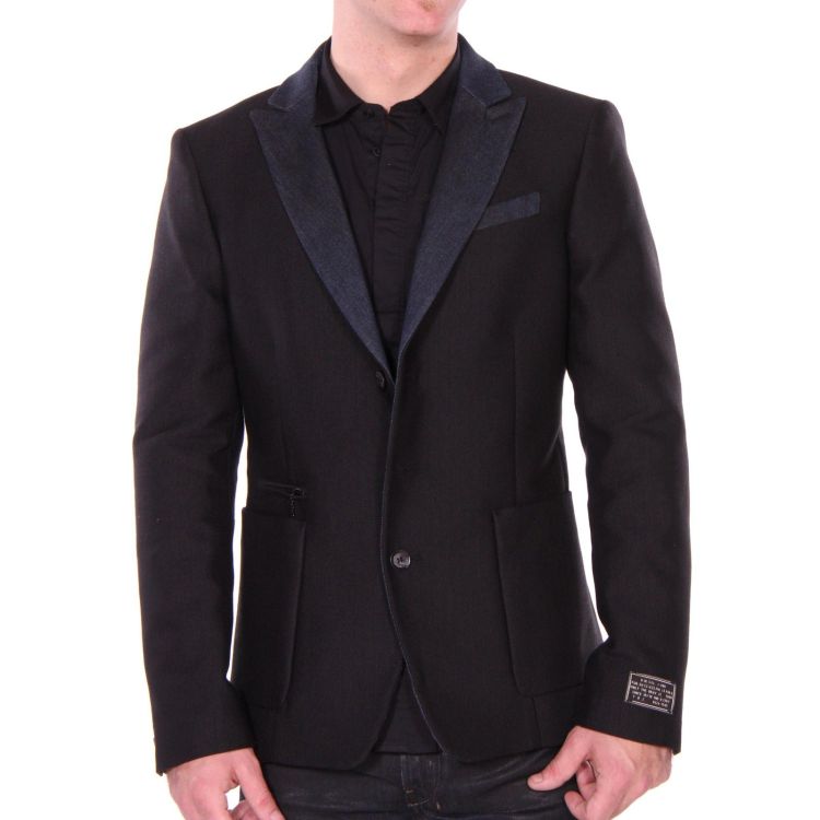 diesel 迪赛 男士单排扣西装领西服 黑色 xl