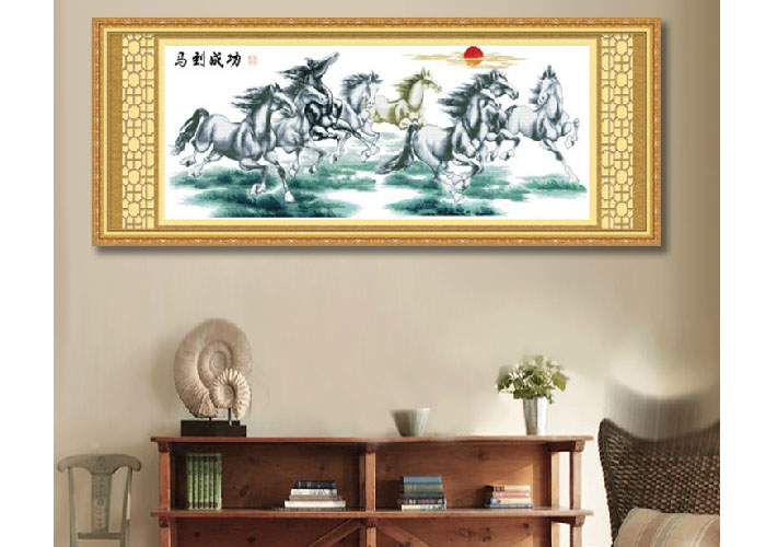 百分百精准印花十字绣 md059 马到成功前程似锦 尺寸