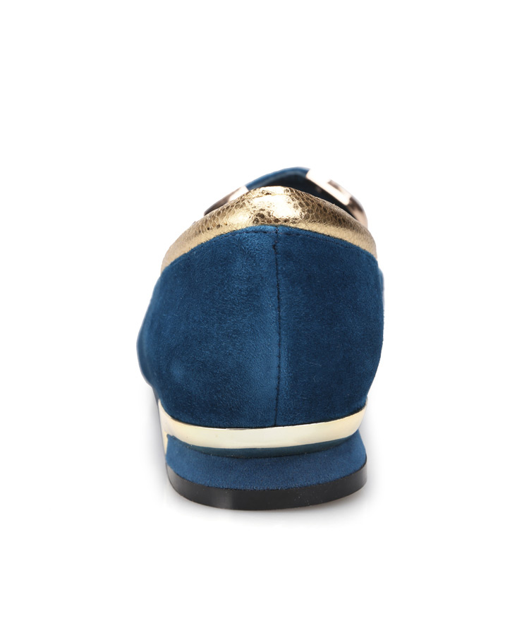 服饰箱包 鞋子 > 蜘蛛王 时尚甜美系鎏金包边金属装饰平跟舒适 春秋女