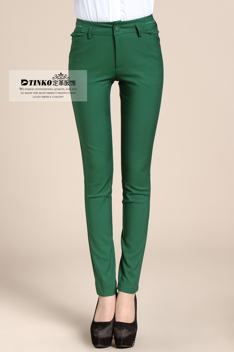 外穿打底裤 女 秋薄款糖果色小脚裤修身显瘦中腰休闲裤子女裤大码