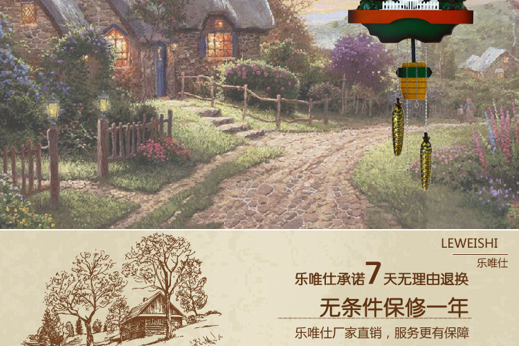 
                                        丽盛布谷鸟实木挂钟欧式静音复古双面挂钟创意客厅石英钟卧室时钟挂表时尚钟表别墅可报时                