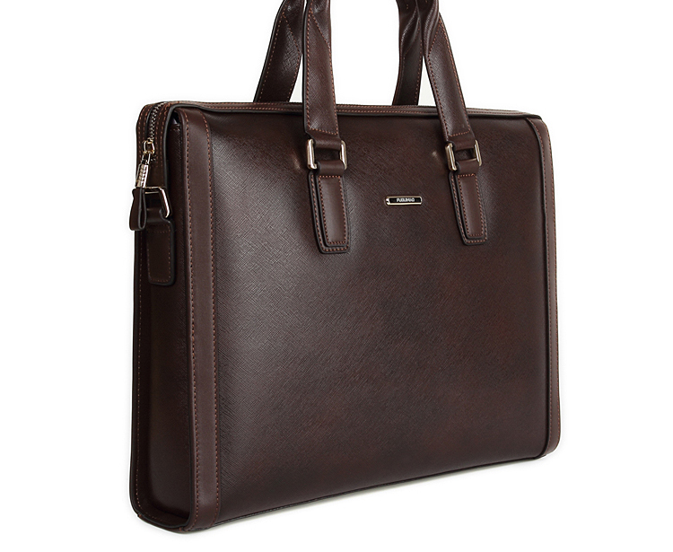 富贵鸟 真皮牛皮男士商务手提单肩公文包321131503 啡色 统码