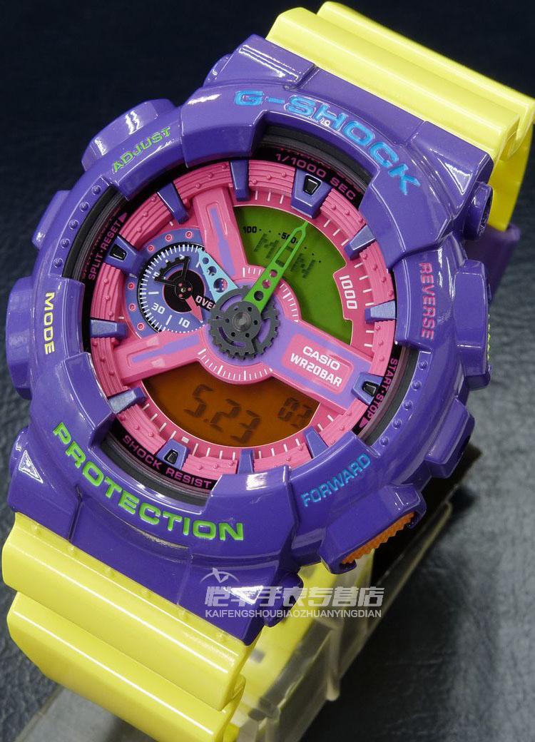 casio卡西欧 ga-110系列幻彩多功能双显大表盘防水运动潮男手表 ga