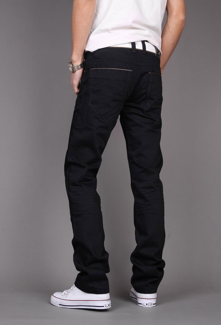 经毅2014春季新款经典黑韩版修身男牛仔裤 黑色 27