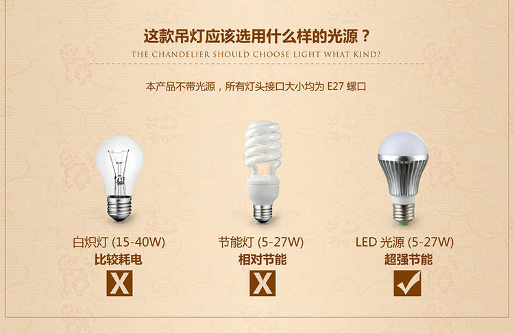 JUSA久三欧式吊灯 客厅吊灯卧室灯 田园简约树脂灯具灯饰 3头