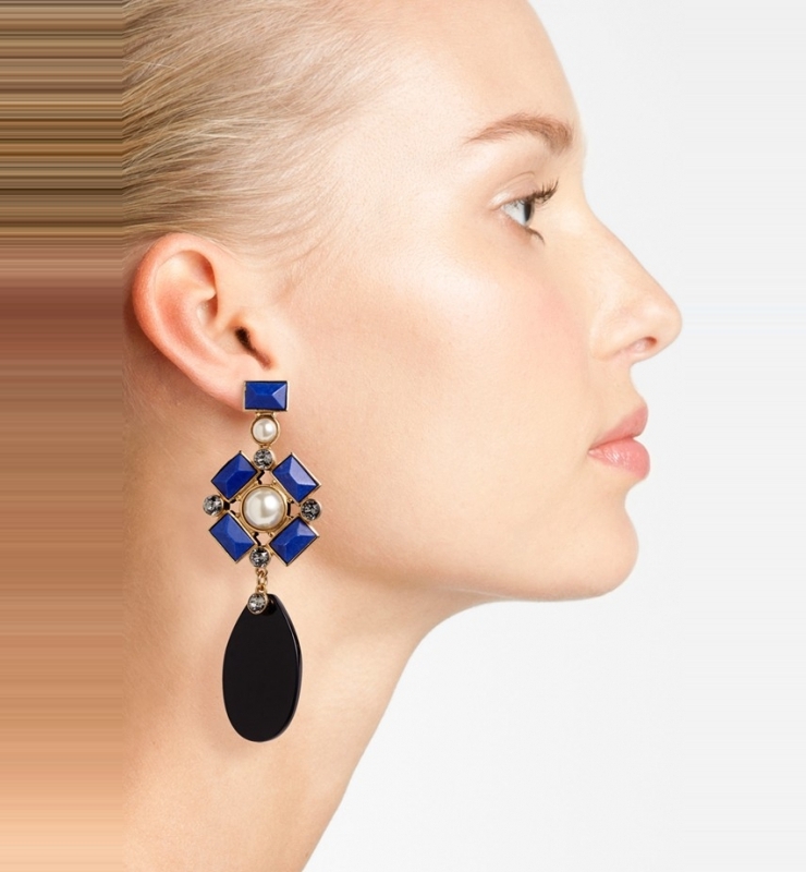 托里伯奇 tory burch 女式耳环 lapis multi/ black/ gold q00080311