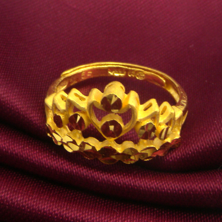 六福典雅珠宝 24k黄金戒指 999千足金女戒 女士款3.74g