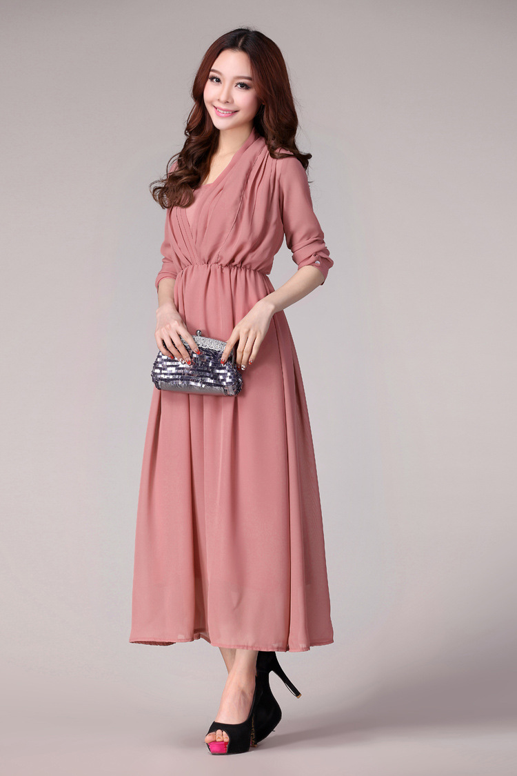 波西米亚长裙海沙滩长袖雪纺连衣裙礼服 尺码表: s 外胸围94 肩宽34