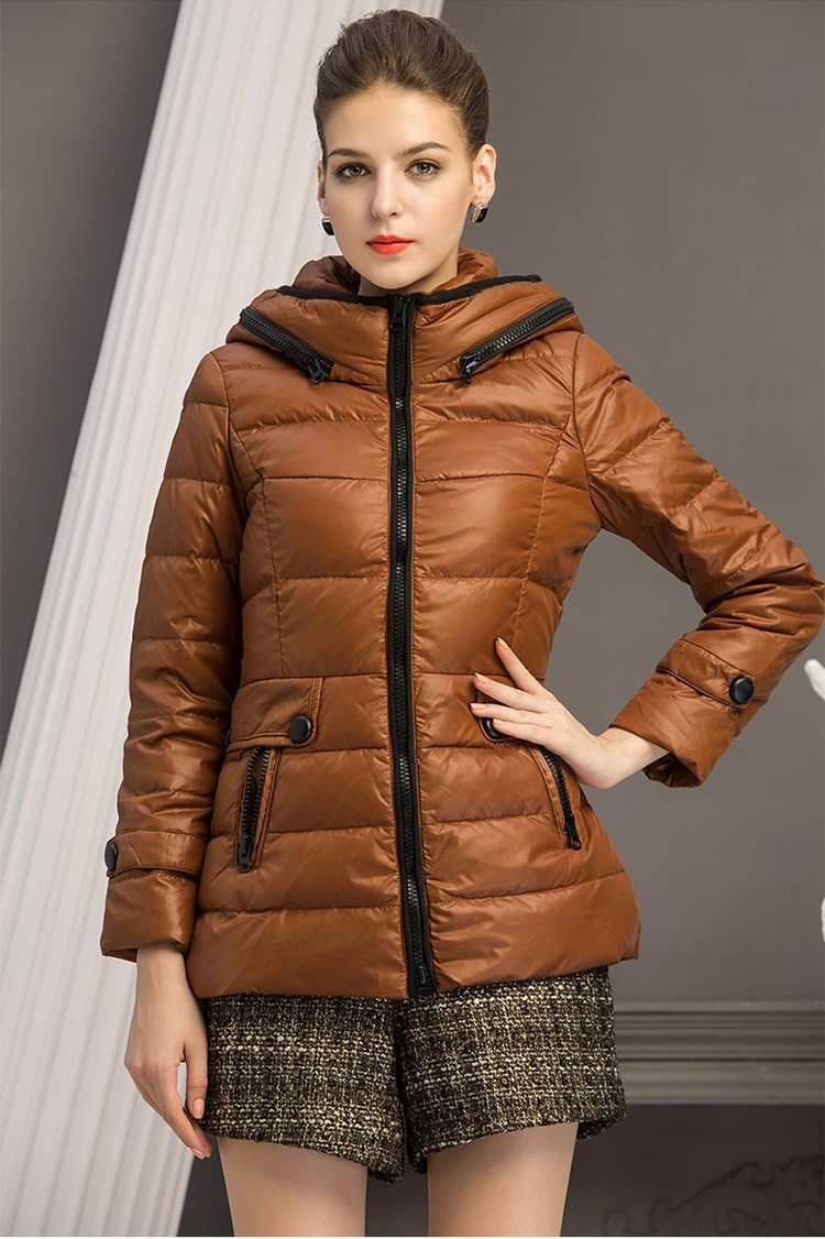 冬装新款中长款白鸭绒加厚羽绒服女 正品清仓 o242320 珊瑚红 s