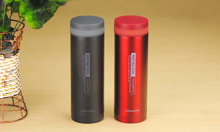 乐扣乐扣/locklock 保温杯茶杯LHC系列不锈钢车载杯情侣杯办公杯水杯 各种组合可选 情侣装 红色加黑色