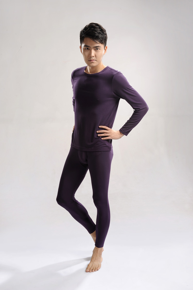 浩沙hosa男士秋冬内衣套装保暖莫代尔111751114 64-深灰 xl码