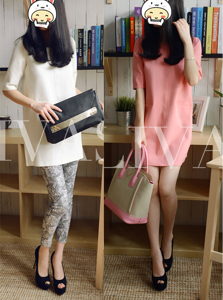 launcelot 欧美气质百搭外贸原单纯色罗马布女打底裙 连衣裙子 宝蓝