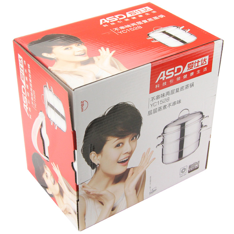 
                                        爱仕达（ASD） 蒸锅 二层 蒸笼28cm不串味双层复底不锈钢 磁炉燃气通用YC1528                