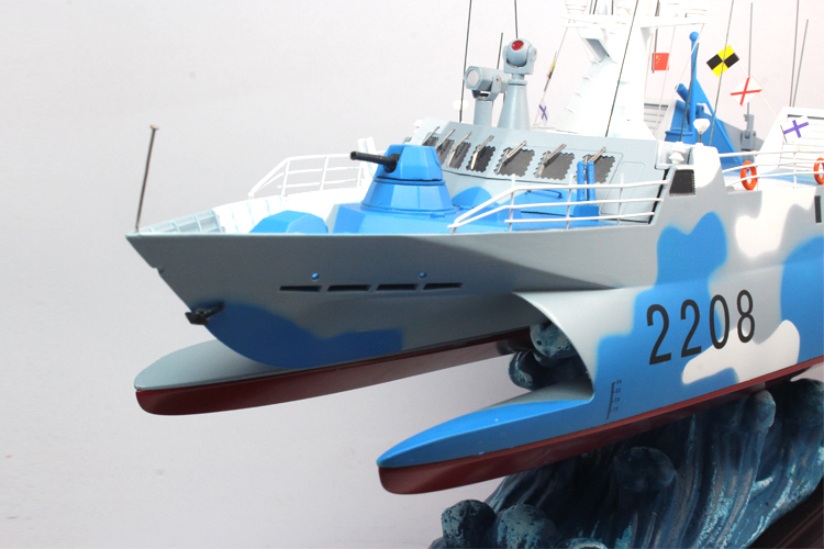 022型隐形导弹艇模型 军事模型 敦雅 1:120 仿真合金车模 收藏送礼