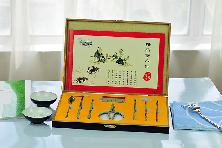 
                                        朴原良品 扬州蟹八件套装吃蟹工具阳澄湖大闸蟹套装仿红木礼盒装 蟹八件木盒                