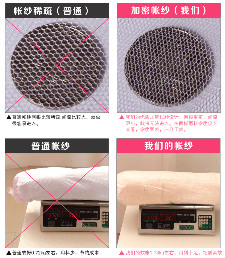 运河家纺 加高加大公主方形吊顶悬挂蚊帐1.2/1.5/1.8米床通用 伊甸园-玉色