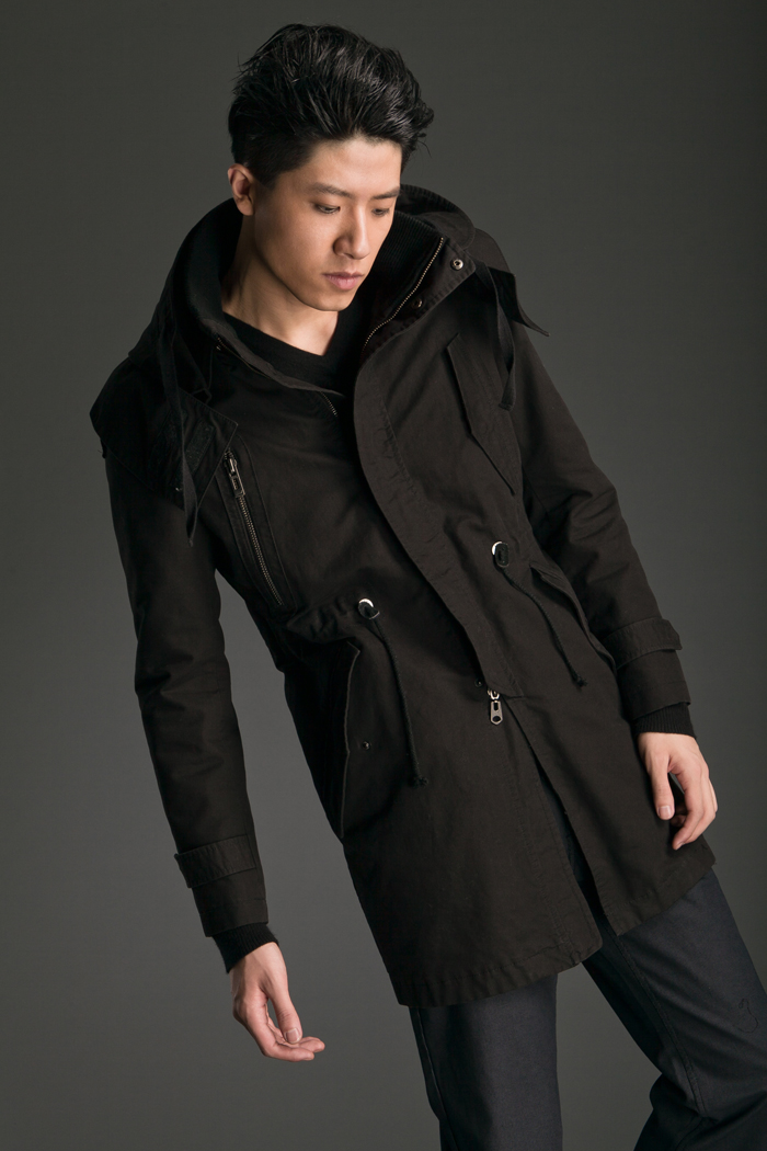 圣 圣迪奥 sdeer 2013冬装新款男修身百搭中长款棉服1471901 黑色/91