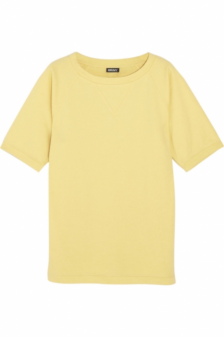 dkny:s super soft sweatshirt-style top is cut from pastel-yellow