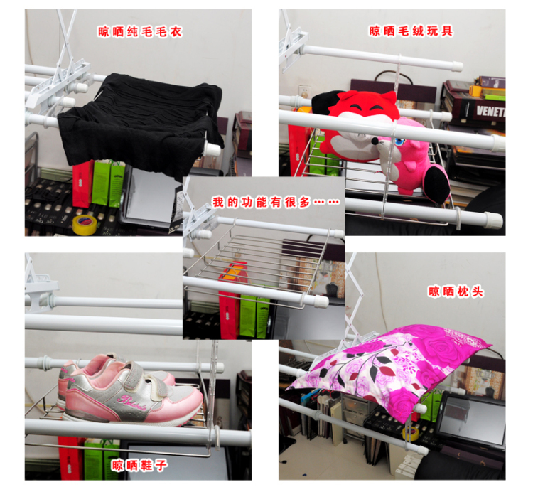 欧兰特新品K1025电动晾衣架晾衣机包邮 电自动凉晾晒衣架遥控升降 原厂标配+LED灯+20个衣架