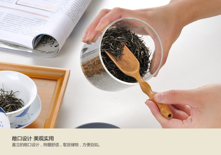 
                                        左茗右器 茶叶罐耐热玻璃存茶罐 透明食物储物罐 花茶叶盒奶粉食品密封罐防潮保鲜盒干果瓶子 不锈钢盖中号800ML                