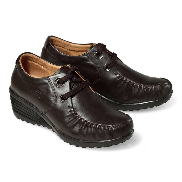 丑皮匠 ugly cobbler 手工真皮女鞋坡跟日常休闲单鞋女鞋子c30142s 暗