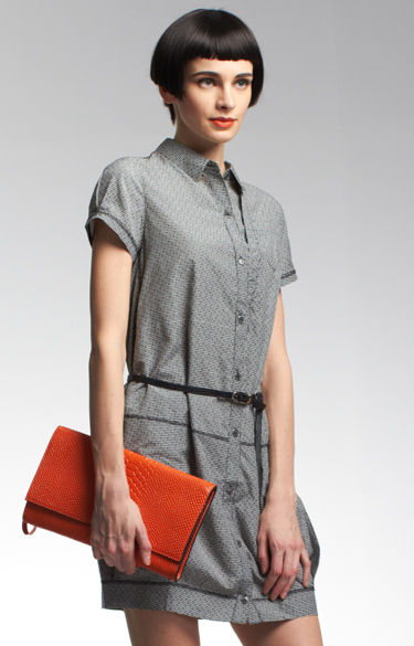 kavon卡汶女装 春夏新品 简洁西装领灯笼连衣裙k11sl945 黑绿格z12