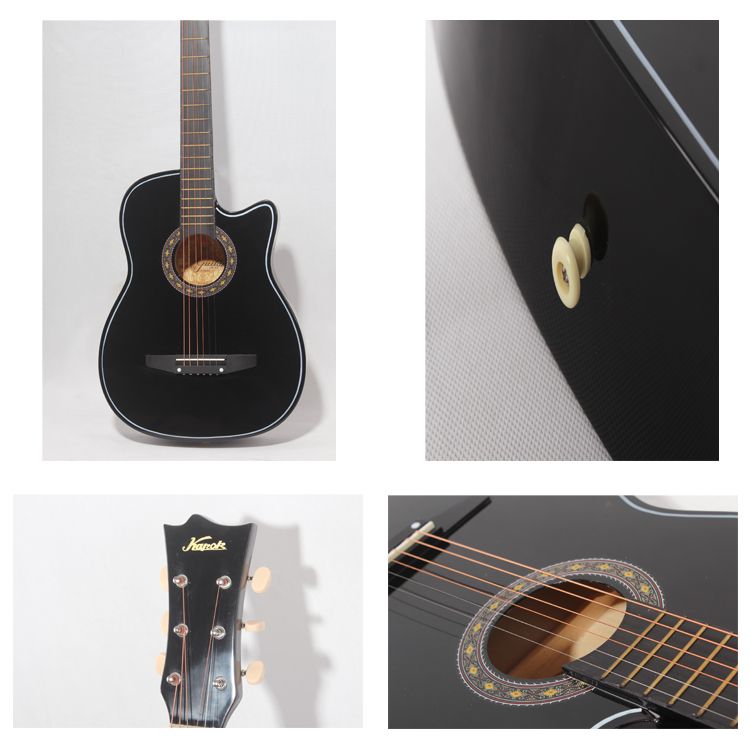 红棉吉他 zs-1 缺角各色普及吉他 38寸吉他 黑色