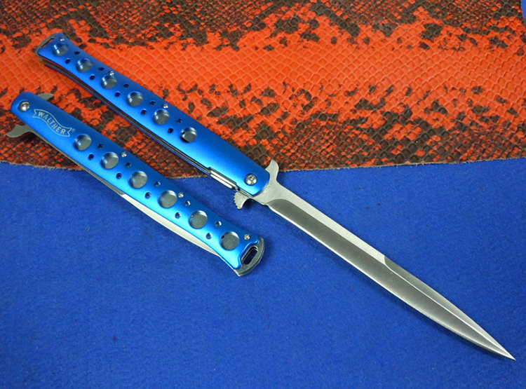 kubey酷备户外工具 华尔特剑鱼刺折刀 水果刀 黑色