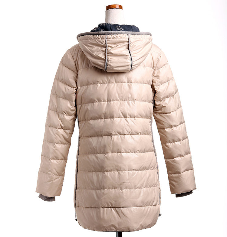 太阳谷 2013新优质白鸭绒羽绒服 女装中长款修身连帽羽绒外套 k-1366